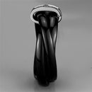 Eternity Rings 3W950 Stainless Steel Ring with Ceramic in Jet