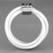 Eternity Rings 3W951 Stainless Steel Ring with Ceramic in White
