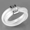 Eternity Rings 3W951 Stainless Steel Ring with Ceramic in White