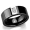 Eternity Rings 3W953 Stainless Steel Ring with Ceramic in Jet