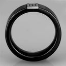 Eternity Rings 3W953 Stainless Steel Ring with Ceramic in Jet
