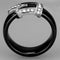 Eternity Rings 3W954 Stainless Steel Ring with Ceramic in Jet