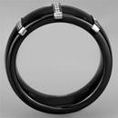 Eternity Rings 3W956 Stainless Steel Ring with Ceramic in Jet