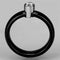 Eternity Rings 3W959 Stainless Steel Ring with Ceramic in Jet