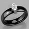 Eternity Rings 3W959 Stainless Steel Ring with Ceramic in Jet