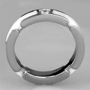 Eternity Rings 3W963 Stainless Steel Ring with Ceramic in White