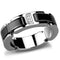 Eternity Rings 3W966 Stainless Steel Ring with Ceramic in Jet