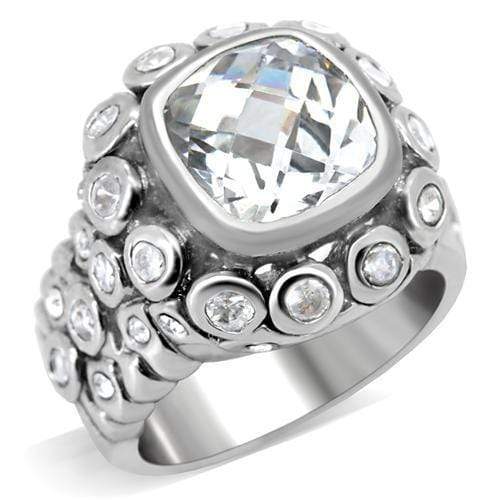 Fashion Rings 0C705 Rhodium Brass Ring with AAA Grade CZ