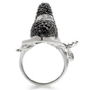 Fashion Rings 0W003 Rhodium + Ruthenium Brass Ring with AAA Grade CZ