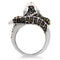 Fashion Rings 0W007 Rhodium + Ruthenium Brass Ring with AAA Grade CZ