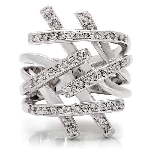 Fashion Rings 0W061 Rhodium Brass Ring with AAA Grade CZ