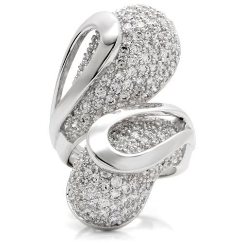 Fashion Rings 0W118 Rhodium Brass Ring with AAA Grade CZ