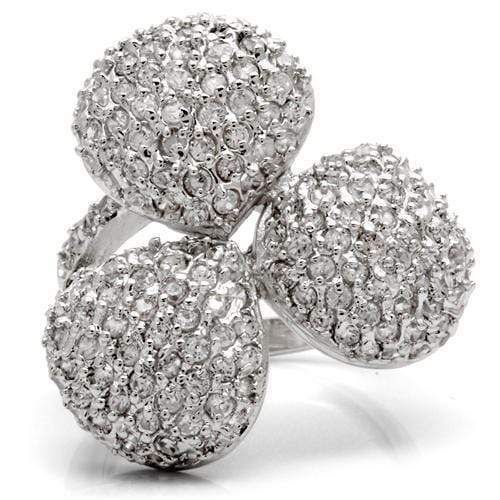 Fashion Rings 0W145 Rhodium Brass Ring with AAA Grade CZ