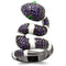 Fashion Rings 0W184 Ruthenium Brass Ring with AAA Grade CZ