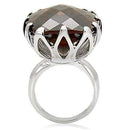 Fashion Rings 0W198 Rhodium Brass Ring with AAA Grade CZ in Smoky Topaz