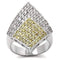 Fashion Rings 0W220 Rhodium Brass Ring with AAA Grade CZ in Topaz