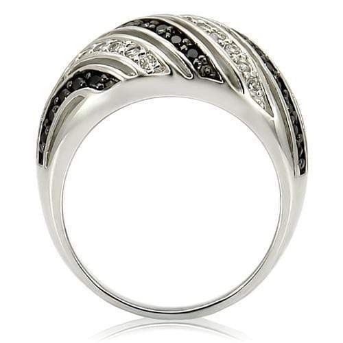 Fashion Rings 0W224 Rhodium + Ruthenium Brass Ring with AAA Grade CZ