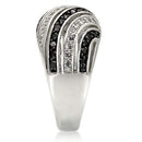 Fashion Rings 0W224 Rhodium + Ruthenium Brass Ring with AAA Grade CZ