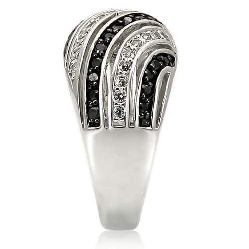 Fashion Rings 0W224 Rhodium + Ruthenium Brass Ring with AAA Grade CZ