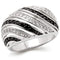 Fashion Rings 0W224 Rhodium + Ruthenium Brass Ring with AAA Grade CZ