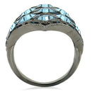 Fashion Rings 0W235 Ruthenium Brass Ring with Top Grade Crystal