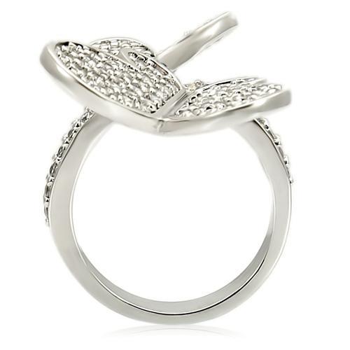 Fashion Rings 0W237 Rhodium Brass Ring with AAA Grade CZ