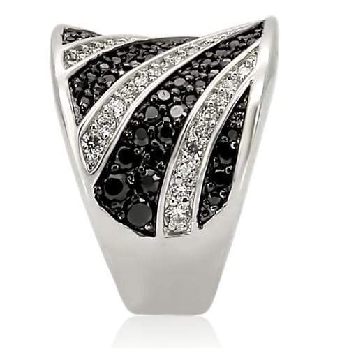 Fashion Rings 0W242 Rhodium + Ruthenium Brass Ring with AAA Grade CZ