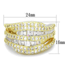 Gold Band Ring LO3407 Gold Brass Ring with AAA Grade CZ