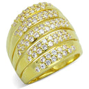 Gold Band Ring LO3408 Gold Brass Ring with AAA Grade CZ
