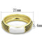 Gold Band Ring LO3548 Gold Brass Ring with Epoxy in White