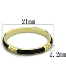 Gold Band Ring LO3550 Gold Brass Ring with Epoxy in Jet