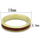 Gold Band Ring LO3551 Gold Brass Ring with Epoxy in Brown