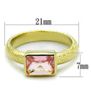 Gold Band Ring LO3638 Gold Brass Ring with Synthetic in Rose