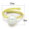 Gold Band Ring LO3656 Gold Brass Ring with Synthetic in White