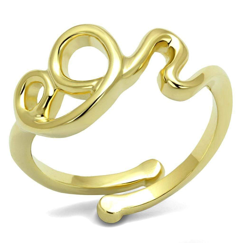 Gold Band Ring LO4002 Flash Gold Brass Ring