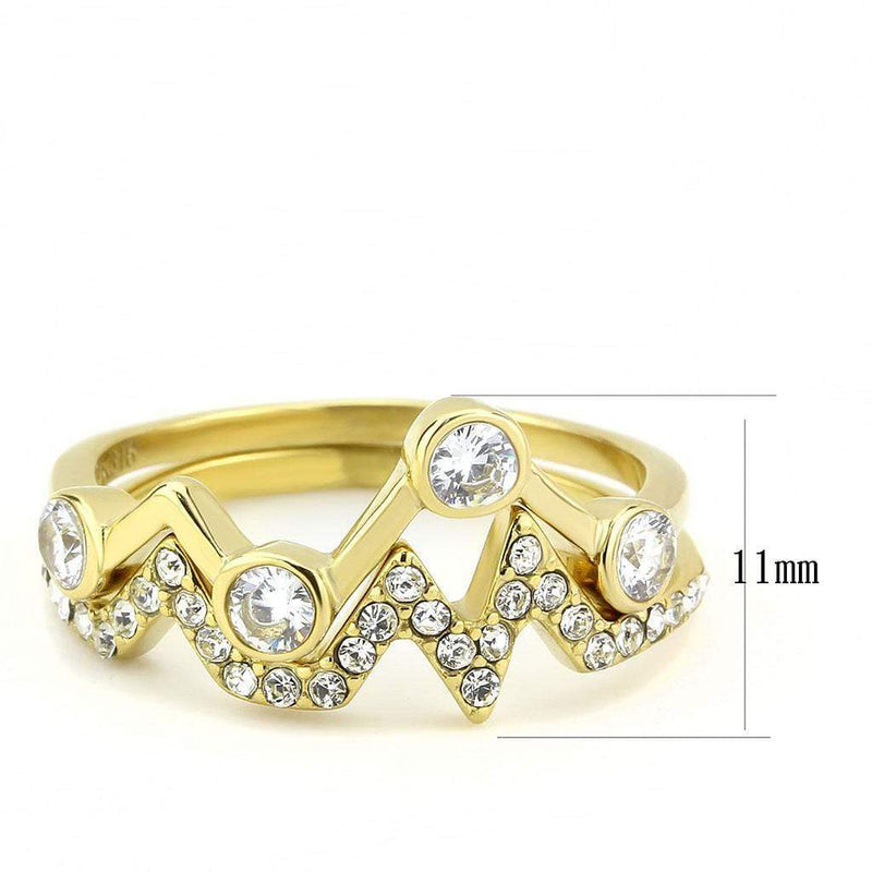 Gold Band Ring TK3596 Gold - Stainless Steel Ring with AAA Grade CZ