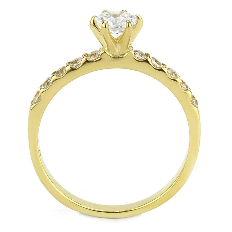 Gold Band Ring TK3605 Gold - Stainless Steel Ring with AAA Grade CZ