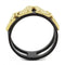 Gold Band Ring TK3609 Gold+ Black - Stainless Steel Ring