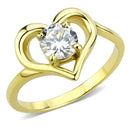 Silver Jewelry Rings Gold Band Ring TK3628 Gold - Stainless Steel Ring with AAA Grade CZ Alamode Fashion Jewelry Outlet