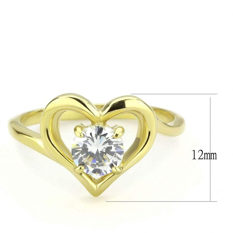 Silver Jewelry Rings Gold Band Ring TK3628 Gold - Stainless Steel Ring with AAA Grade CZ Alamode Fashion Jewelry Outlet