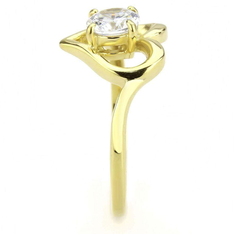 Gold Band Ring TK3628 Gold - Stainless Steel Ring with AAA Grade CZ