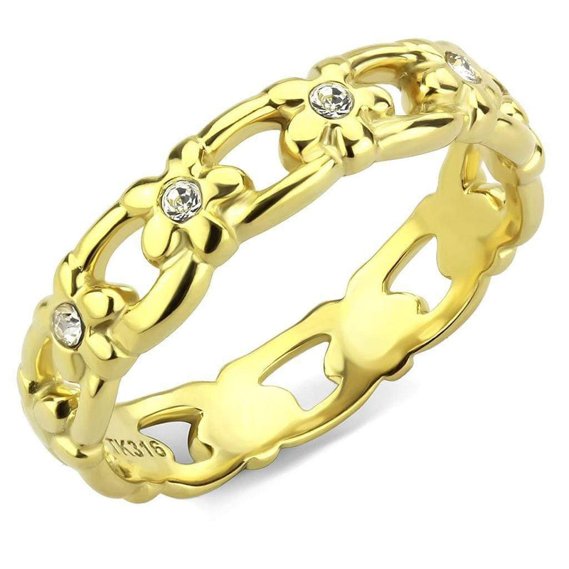 Gold Band Ring TK3629 Gold - Stainless Steel Ring with Top Grade Crystal