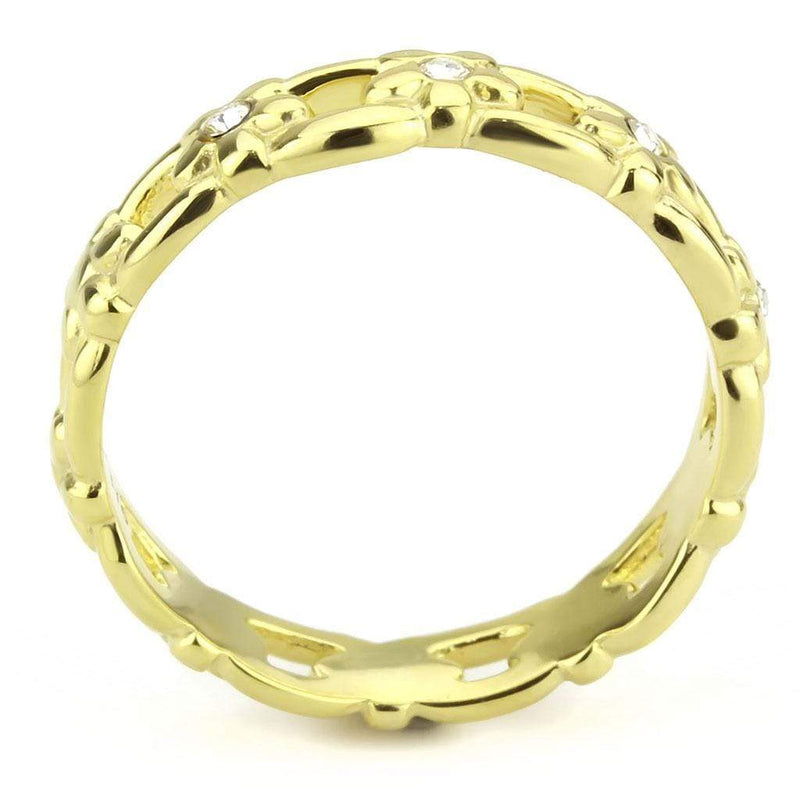 Gold Band Ring TK3629 Gold - Stainless Steel Ring with Top Grade Crystal