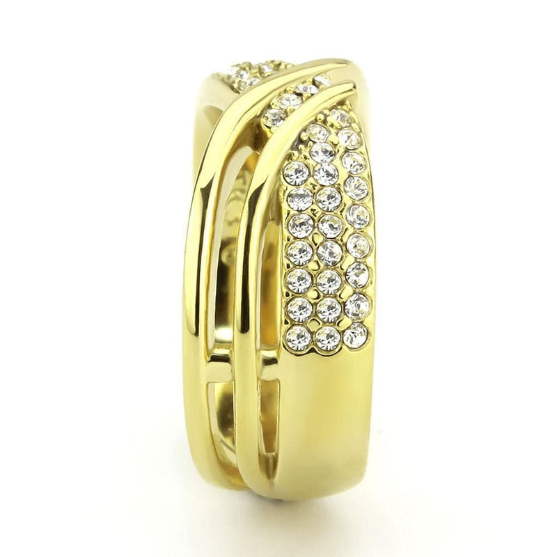 Gold Band Ring TK3632 Gold - Stainless Steel Ring with Top Grade Crystal