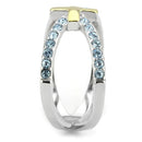 Gold Band Ring TK3636 Two-Tone Gold - Stainless Steel Ring with Crystal