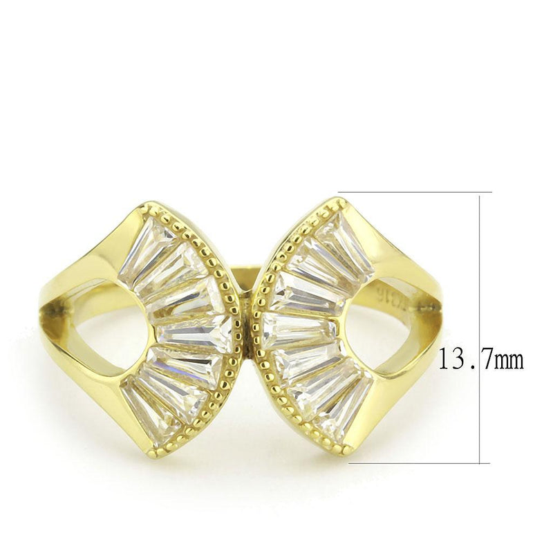 Gold Band Ring TK3638 Gold - Stainless Steel Ring with AAA Grade CZ