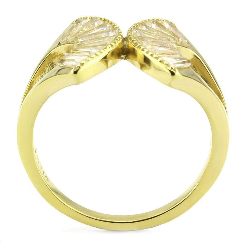 Gold Band Ring TK3638 Gold - Stainless Steel Ring with AAA Grade CZ