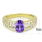 Gold Band Ring TK3641 Gold - Stainless Steel Ring with CZ in Tanzanite