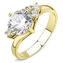 Gold Band Ring TK3670 Gold - Stainless Steel Ring with AAA Grade CZ