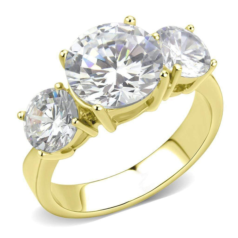 Gold Band Ring TK3672 Gold - Stainless Steel Ring with AAA Grade CZ